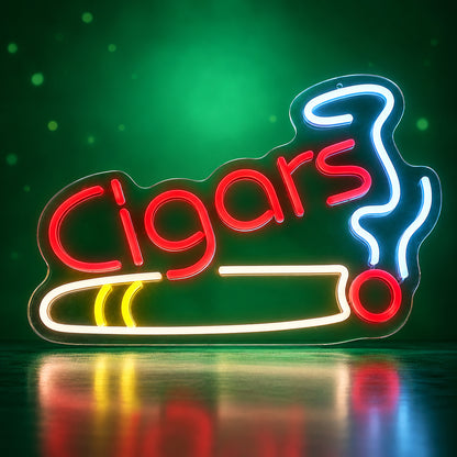 Cigar Smoke Shop LED Neon Sign Dimmable Wall Light - Facebook Ad Image