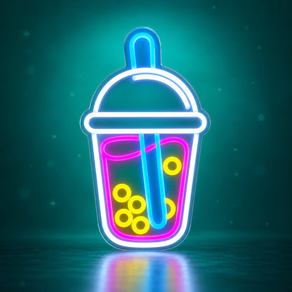 Boba Drink LED Neon Sign Dimmable Wall Light - Facebook Ad Image