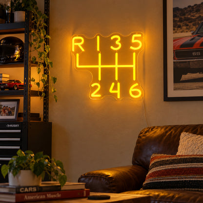 Manual Gearbox Shift Pattern LED Neon Sign Wall Neon Signs - Texas Home Scene