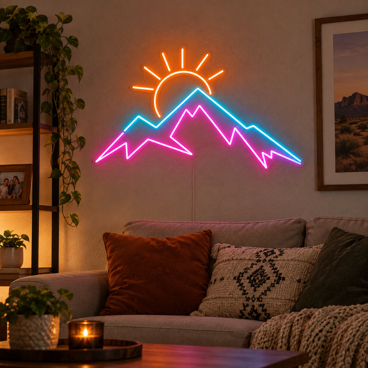 Mountain Sunrise LED Neon Sign Wall Neon Signs - Texas Home Scene