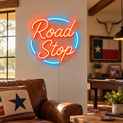 Road Stop Motel Vintage LED Neon Sign Wall Neon Signs - Texas Home Scene