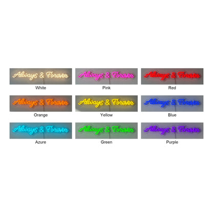 Always and Forever LED Neon Sign Wide Ampersand Script - Shineneon