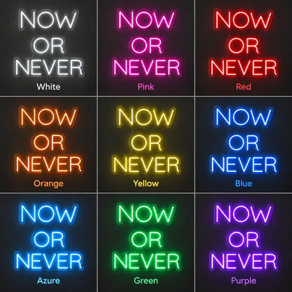 Now or Never LED Neon Sign Boxed Caps Design Wall Neon Signs - Shineneon