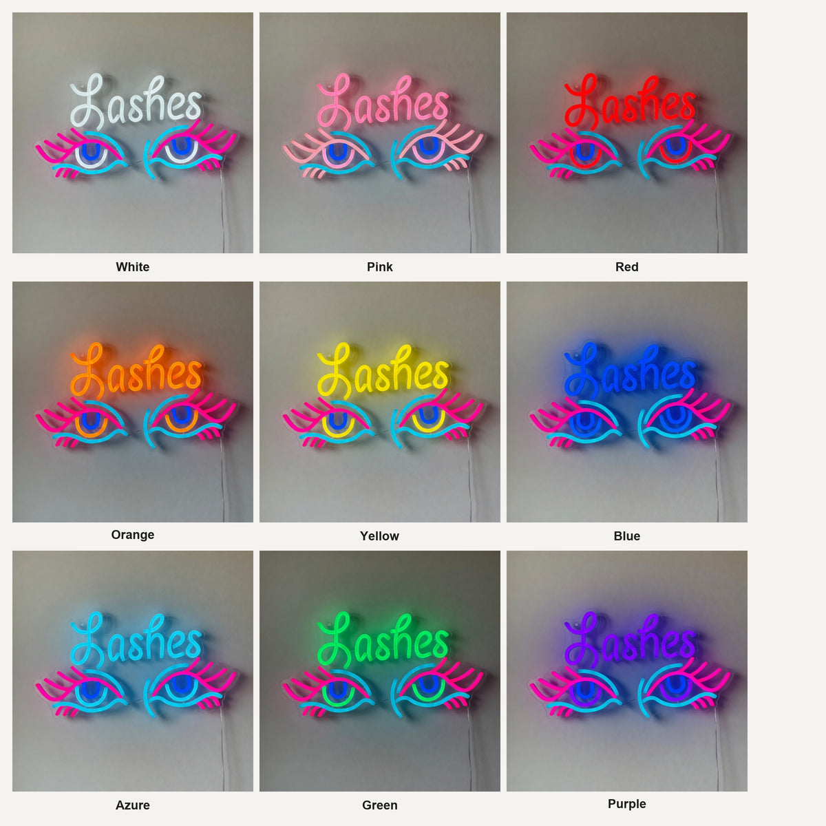 Lashes Neon Sign Eyes LED Neon Sign Dimmable Wall Light - Shineneon