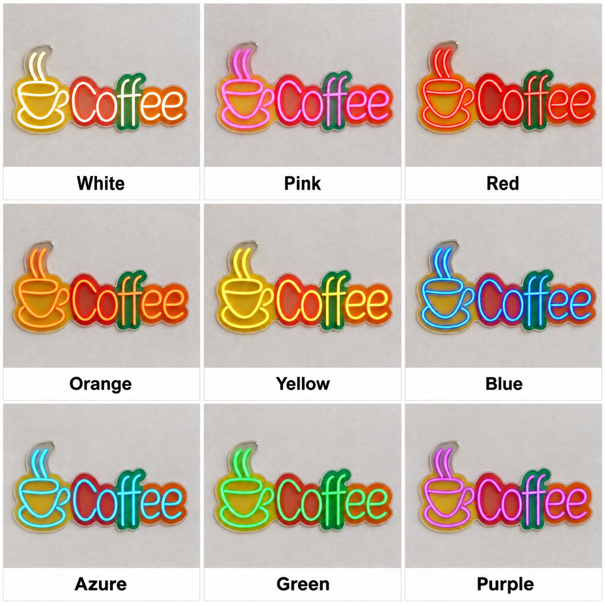 Coffee LED Neon Sign Cup with Wordmark - Shineneon