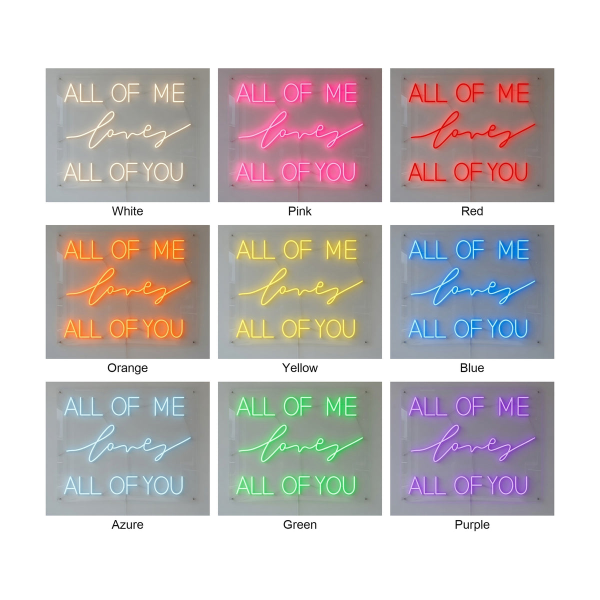 All of Me Loves All of You LED Neon Sign for Wedding - Shineneon