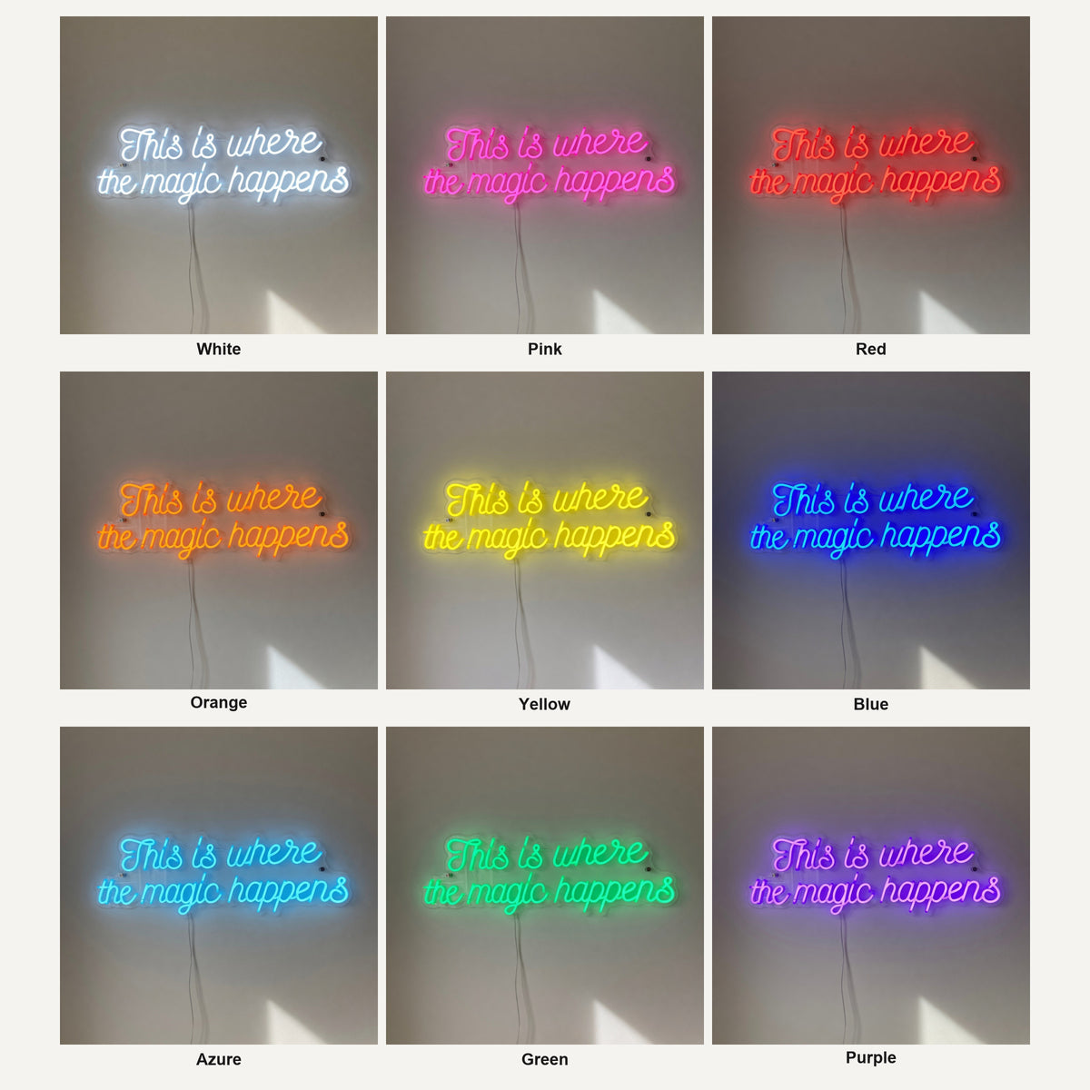 This Is Where the Magic Happens LED Neon Sign Fine Line Script - Shineneon