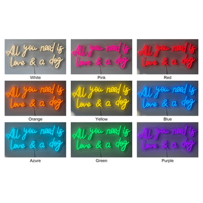 All You Need Is Love and a Dog LED Neon Sign Dimmable Wall Light - Shineneon
