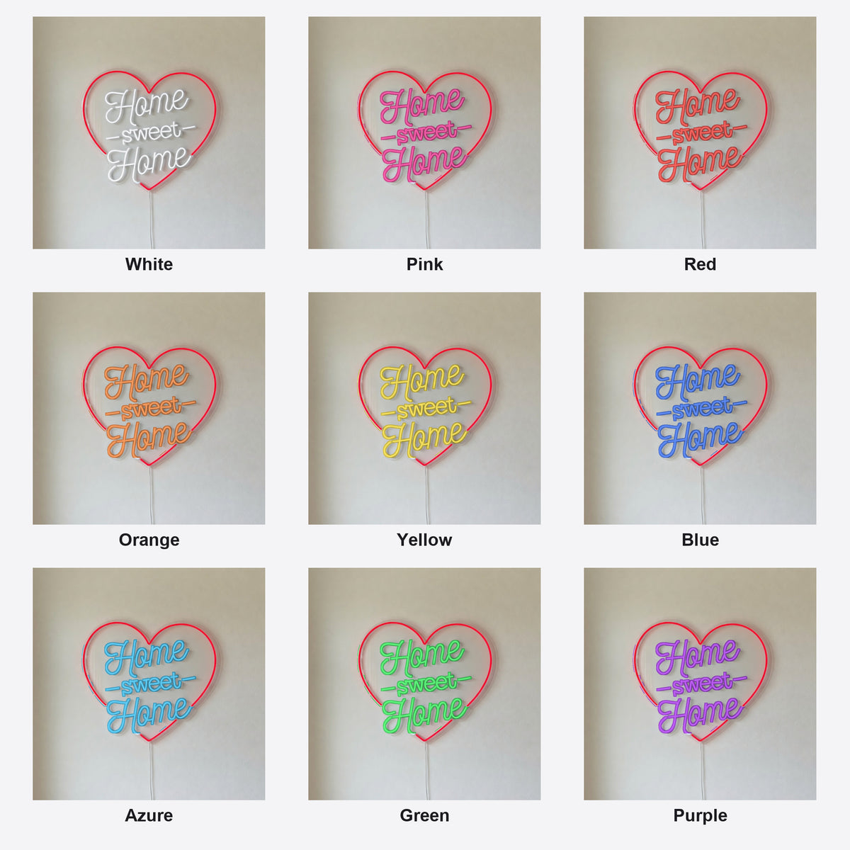 Home Sweet Home LED Neon Sign, Script with Dash Accents - Shineneon