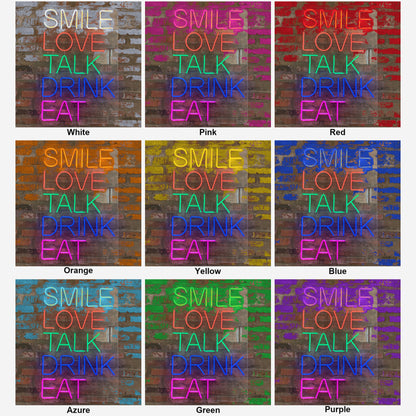 Smile Love Talk Drink Eat LED Neon Sign for Bar - Shineneon