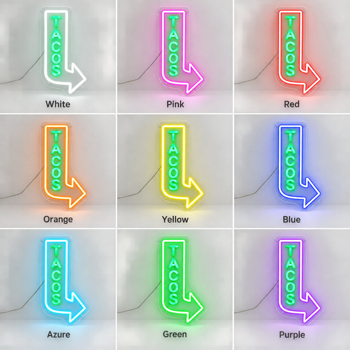 Tacos Arrow LED Neon Sign - Shineneon