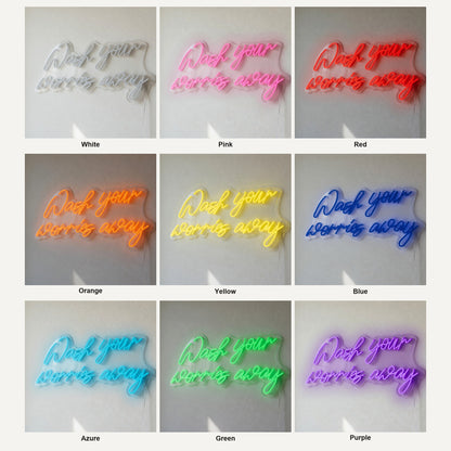 Wash Your Worries Away LED Neon Sign Dimmable Wall Light - Shineneon