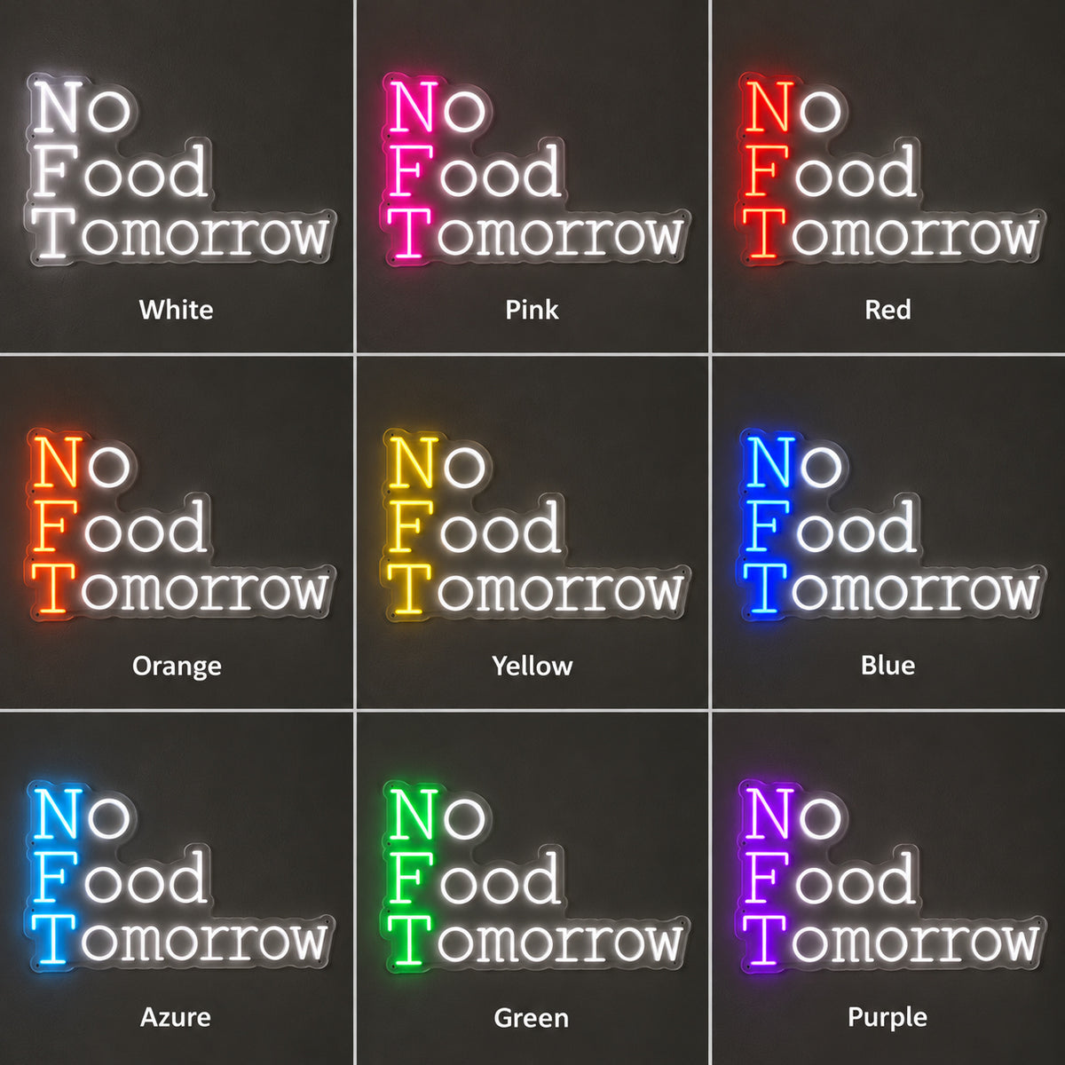 No Food Tomorrow LED Neon Sign Dimmable Wall Light Wall Neon Signs - Shineneon