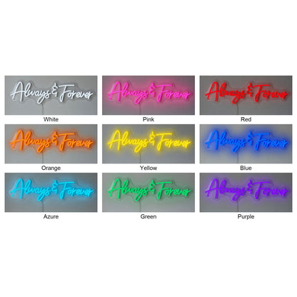 Always and Forever LED Neon Sign Floral Arch Script - Shineneon
