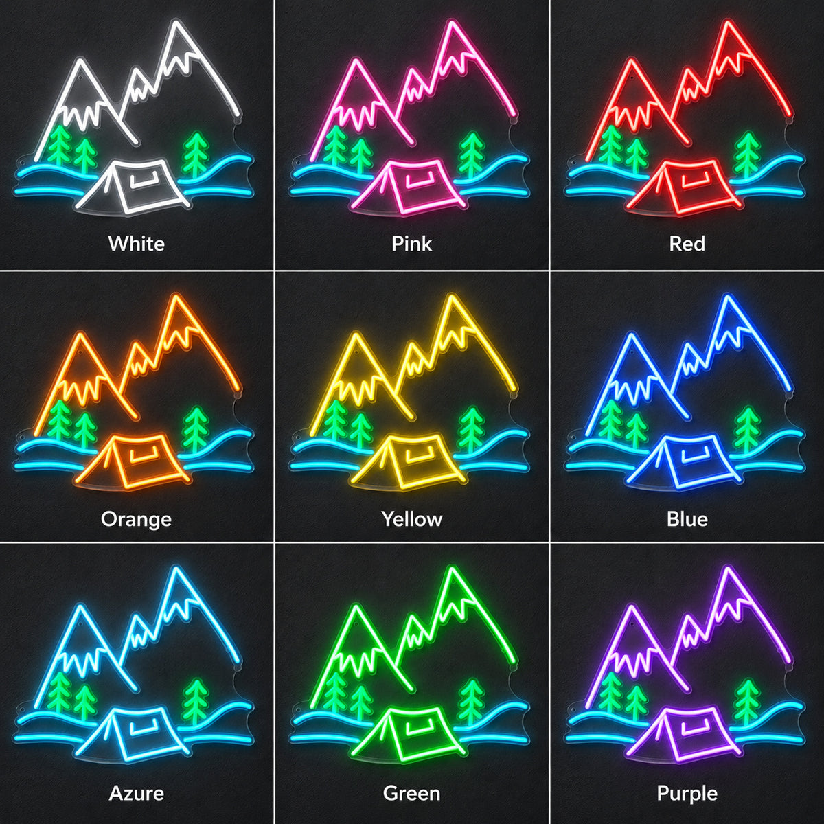 Mountain Camping Neon Sign - Shineneon