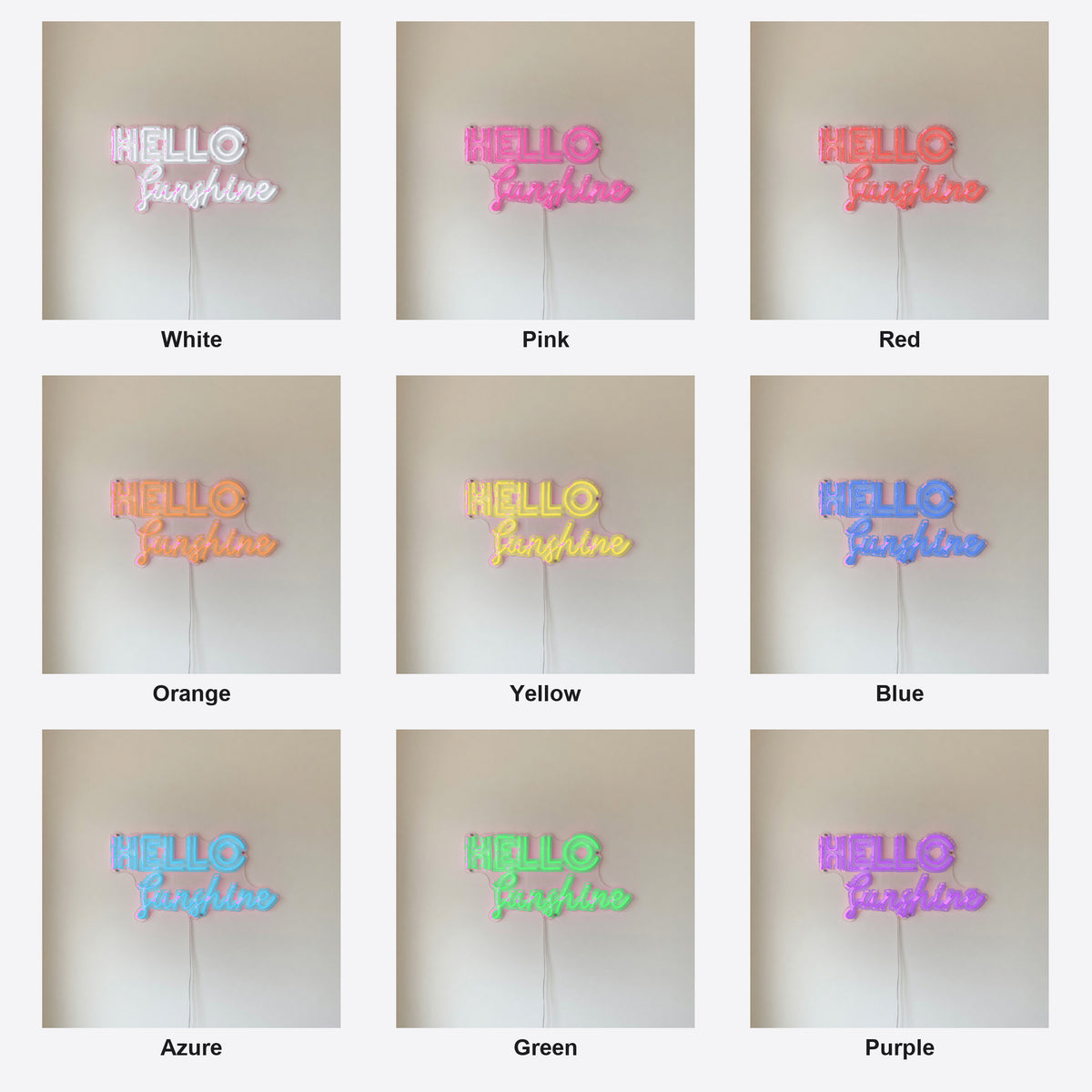 Hello Sunshine LED Neon Sign Stacked Two Tone Script - Shineneon