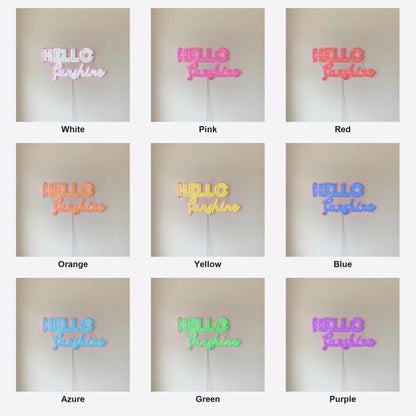Hello Sunshine LED Neon Sign Stacked Two Tone Script - Shineneon