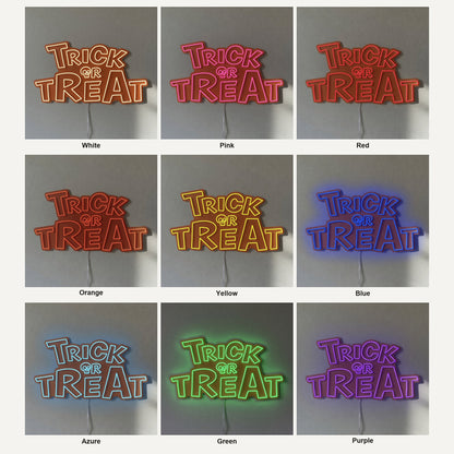 Trick or Treat LED Neon Sign Stacked Caps Design - Shineneon