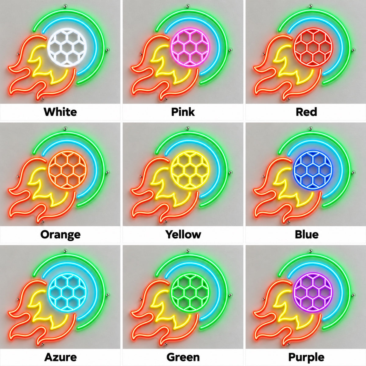Football Ball Flying and Burn LED Neon Sign Dimmable Wall Light - Shineneon