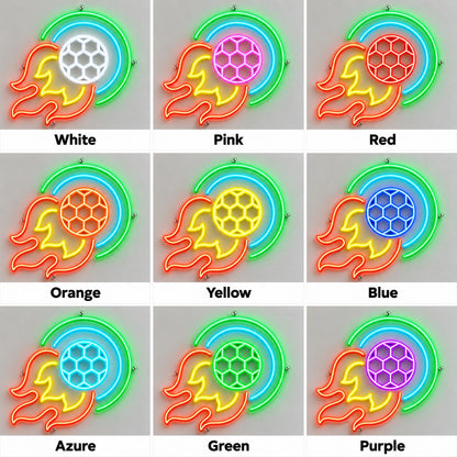 Football Ball Flying and Burn LED Neon Sign Dimmable Wall Light - Shineneon