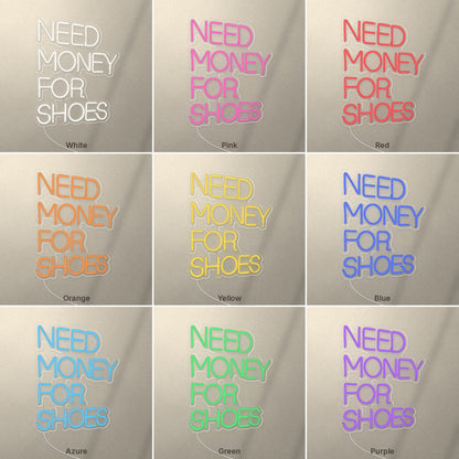 Need Money For Shoes LED Neon Sign, Boxed Two Tone Caps - Shineneon