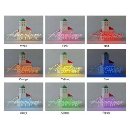 Adventure Is Out There LED Neon Sign Boxed Sunset Scene - Shineneon