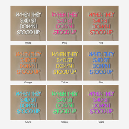 When They Said Sit Down I Stood Up LED Neon Sign Dimmable Wall Light - Shineneon