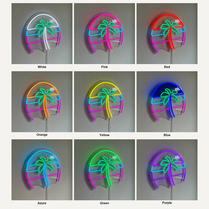 Palm Tree Rainbow LED Neon Sign for Bar Light Up Business Decor - Shineneon