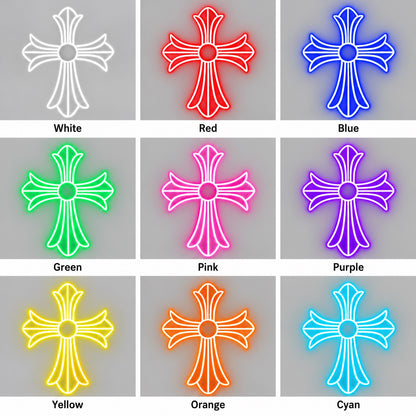 Cross Pattern LED Neon Sign Dimmable Wall Light Wall Neon Signs - Shineneon