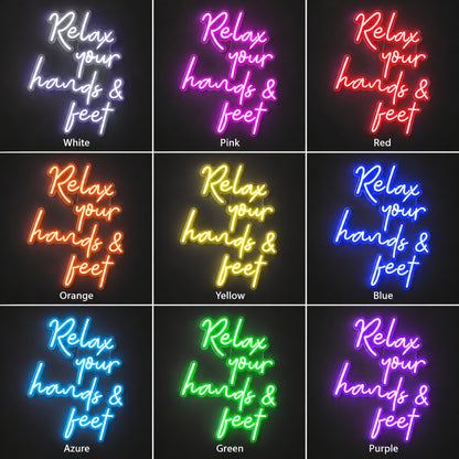 Relax Your Hands and Feet LED Neon Sign for Salon, Light Up Wall Decor - Shineneon