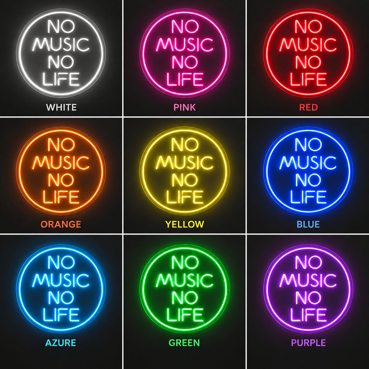 No Music No Life LED Neon Sign Dimmable Wall Light Wall Neon Signs - Shineneon