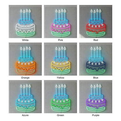 Birthday Cake LED Neon Sign Dimmable Wall Light - Shineneon