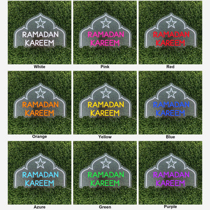 Ramadan Kareem LED Neon Sign with Mosque Dome Outline - Shineneon