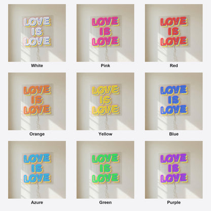 Love is Love LED Neon Sign Stacked Boxed Caps - Shineneon