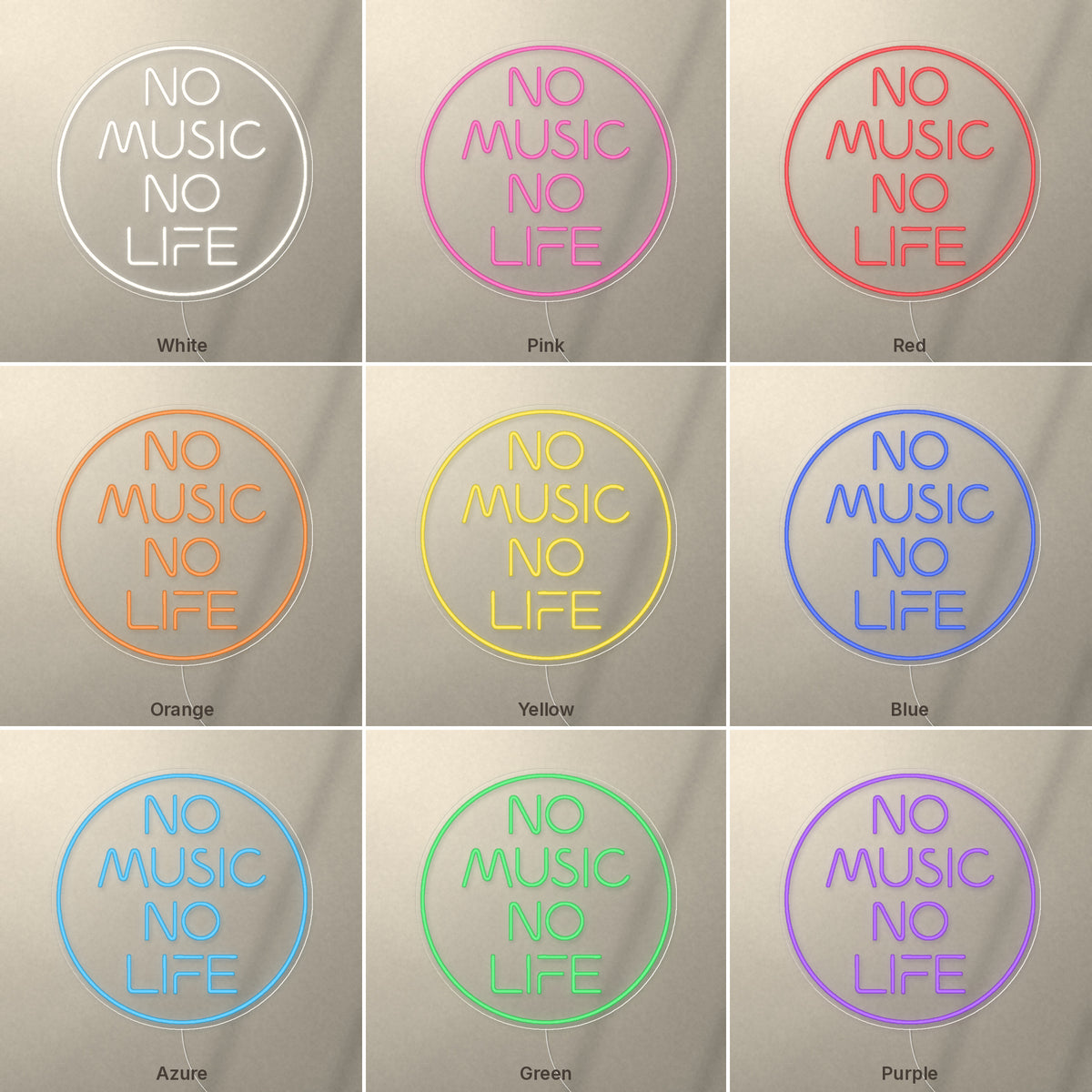 No Music No Life LED Neon Sign, Dimmable Wall Light - Shineneon