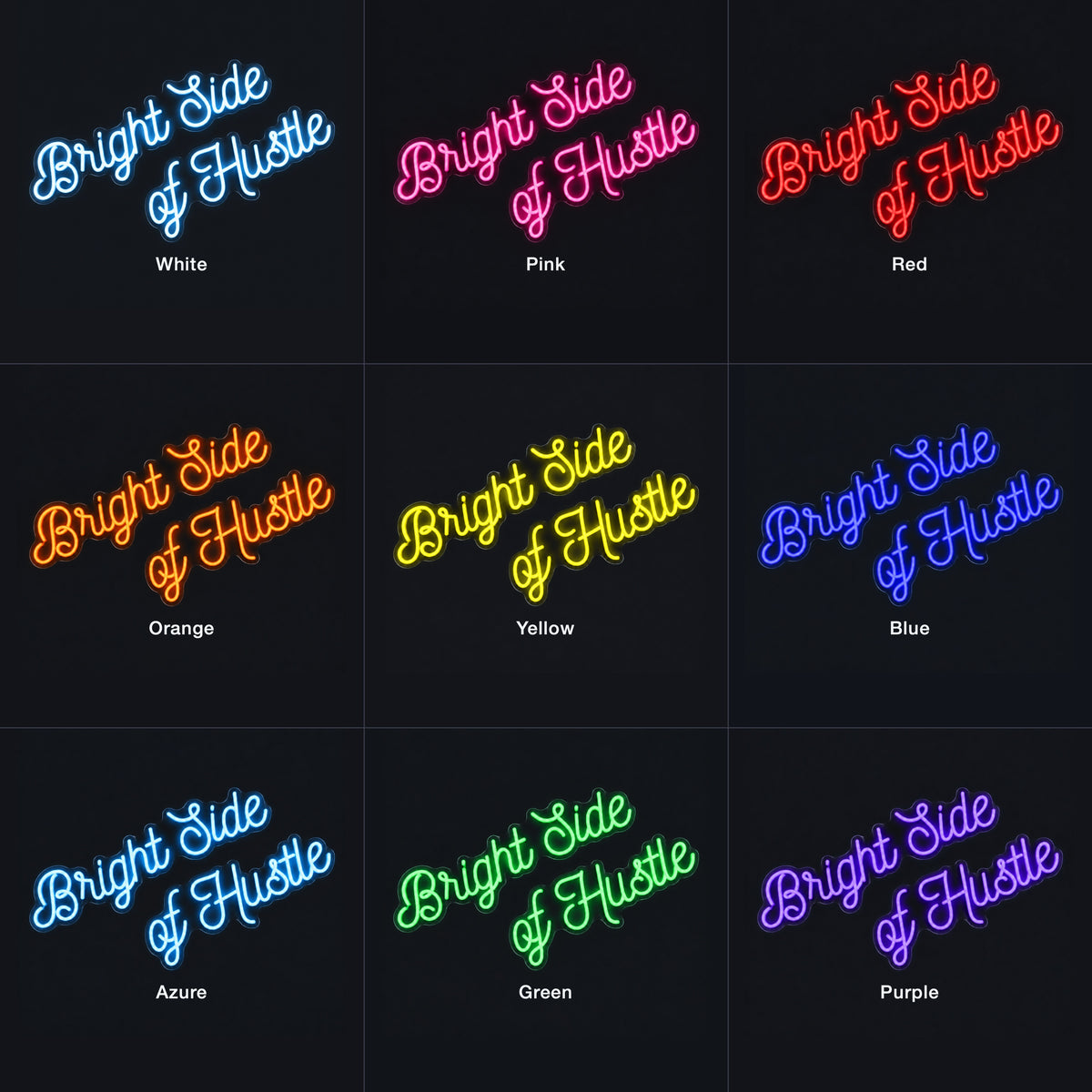 Bright Side of Hustle LED Neon Sign Dimmable Wall Light - Shineneon