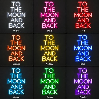 To the Moon and Back LED Neon Sign Greenery Wall Caps - Shineneon