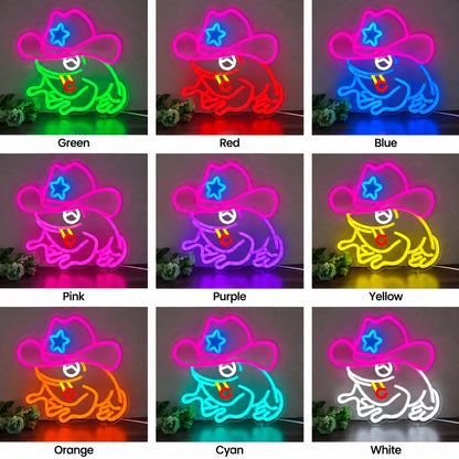 Cowboy Frog LED Neon Sign Dimmable Wall Light Wall Neon Signs - Shineneon