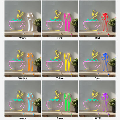 Ramen Food and Fork Restaurant LED Neon Sign - Shineneon