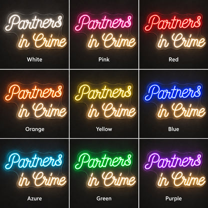 Partners in Crime LED Neon Sign for Man Cave Dimmable Wall Decor Home Neon Signs - Shineneon