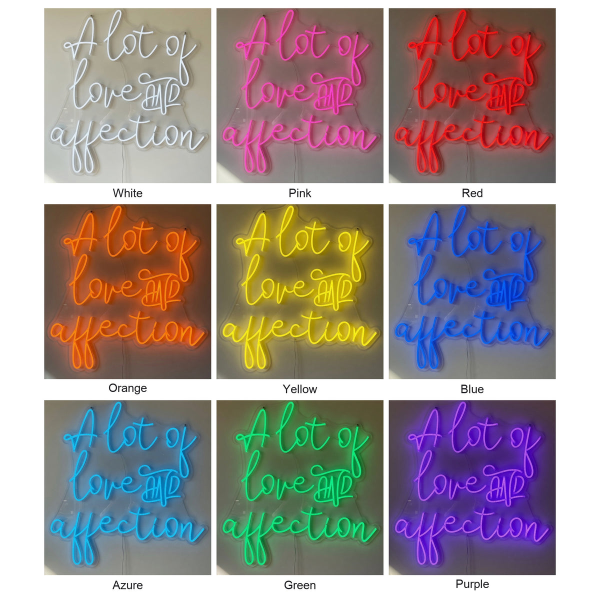 A Lot of Love and Affection LED Neon Sign Dimmable Wall Light - Shineneon