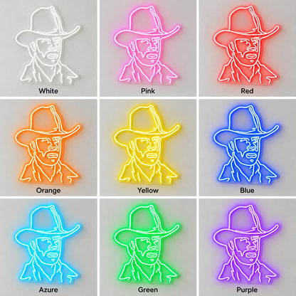 Cowboy Face Art LED Neon Sign for Man Cave Dimmable Wall Decor Wall Neon Signs - Shineneon