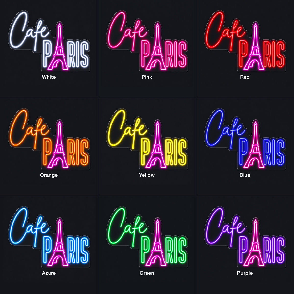 Cafe Paris LED Neon Sign Dimmable Wall Light - Shineneon