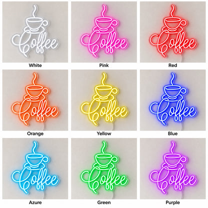 Coffee Bar LED Neon Sign, Cup Corner Badge - Shineneon