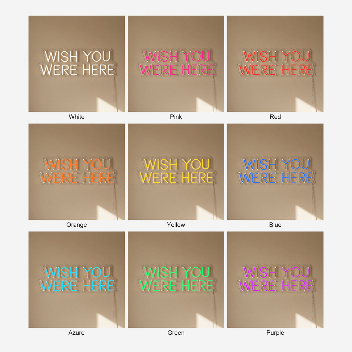 Wish You Were Here LED Neon Sign Grid Wall Caps - Shineneon