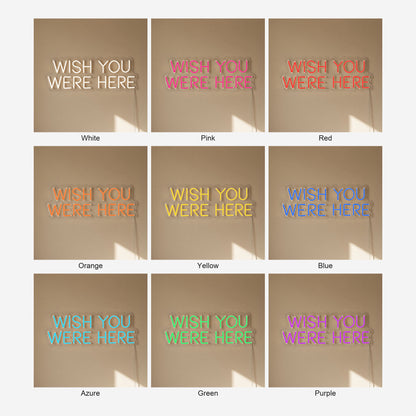 Wish You Were Here LED Neon Sign Grid Wall Caps - Shineneon