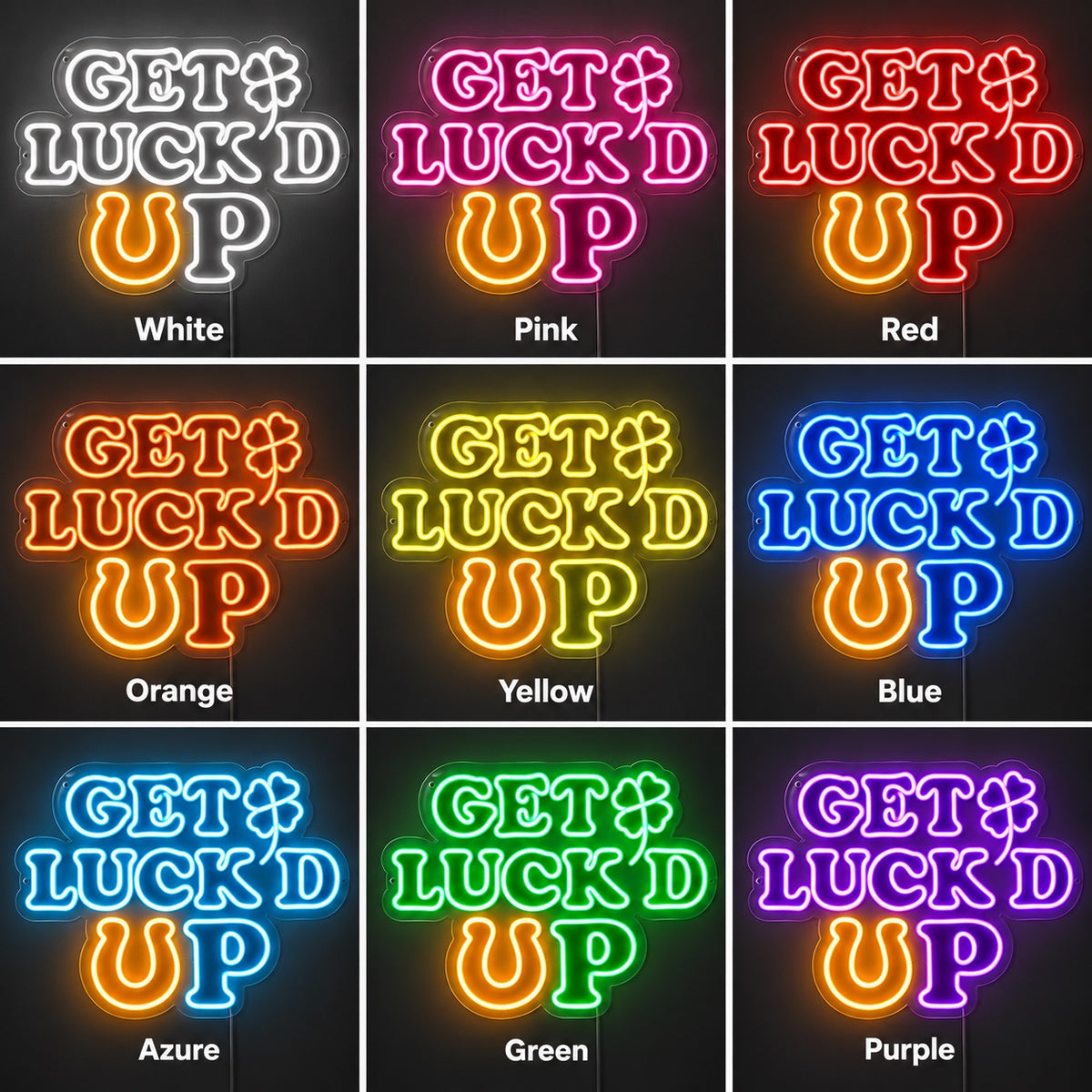 Get Luckd Up LED Neon Sign Dimmable Wall Light - Shineneon