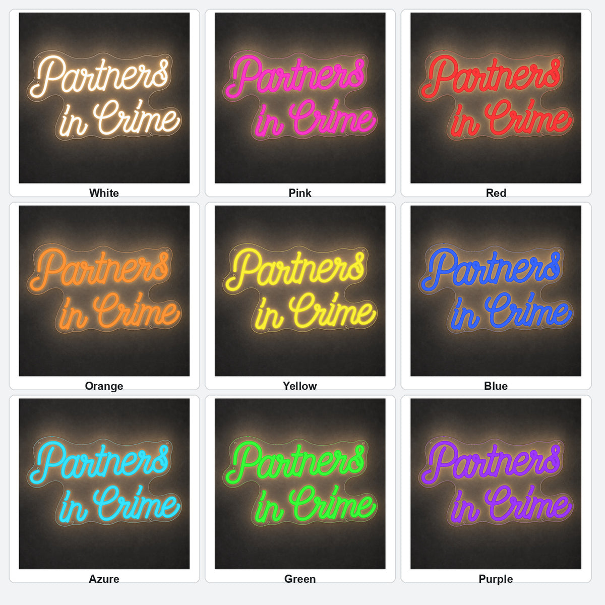 Partners In Crime LED Neon Sign Wall Neon Signs - Shineneon