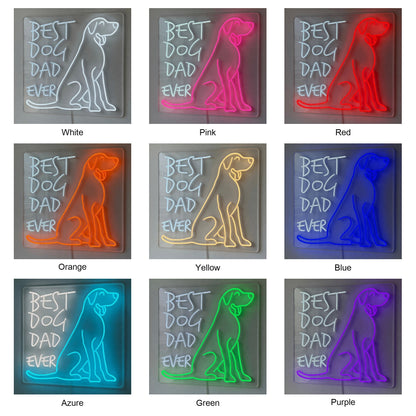 Best Dog Dad Ever LED Neon Sign for Storefront Light Up Wall Decor - Shineneon