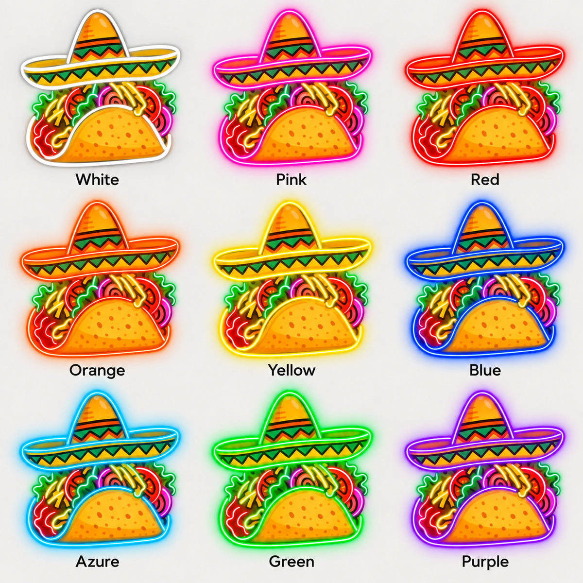 Sombrero Taco LED Neon Sign - Shineneon